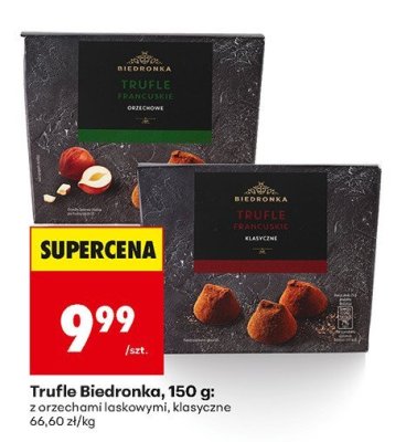 Trufle Biedronka 150 g: z orzechami laskowymi, klasyczne promocja w Biedronka