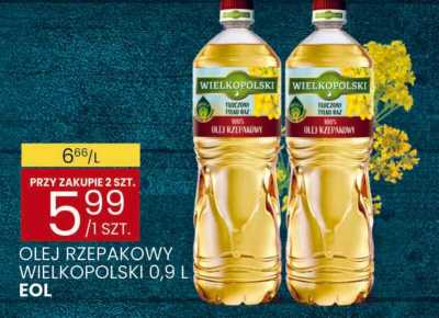 Olej rzepakowy Wielkopolski 0,9l EOL promocja w Wafelek