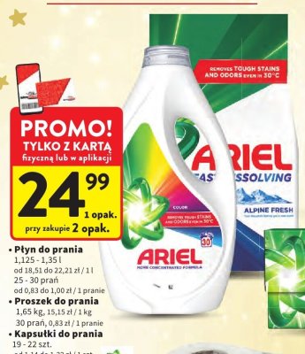 Proszek do prania ARIEL wybrane rodzaje promocja w Intermarche