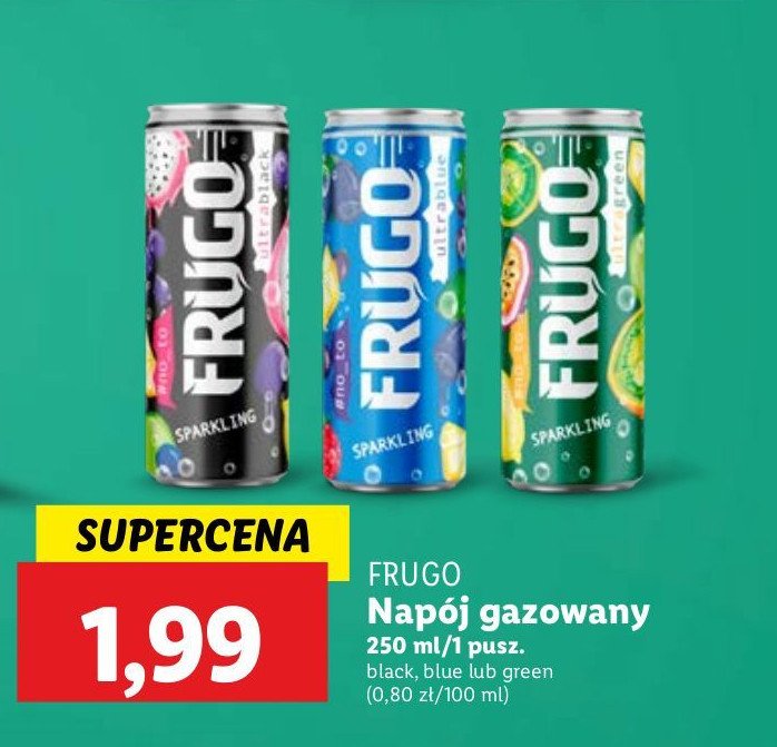 Napój gazowany ultra green Frugo promocja