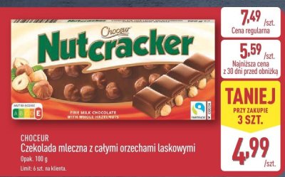 Czekolada mleczna z całymi orzechami laskowymi Nutcracker  promocja w Aldi