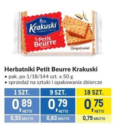 Herbatniki Petit Beurre Krakuski promocja w Makro