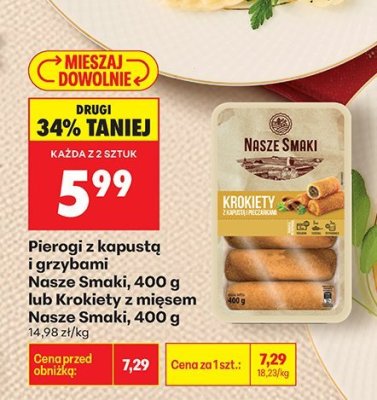 Pierogi z kapustą i grzybami Nasze Smaki promocja w Biedronka