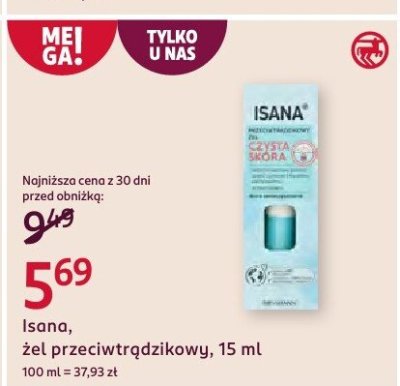 Żel Isana, przeciwtrądzikowy, 15 ml promocja w Rossmann