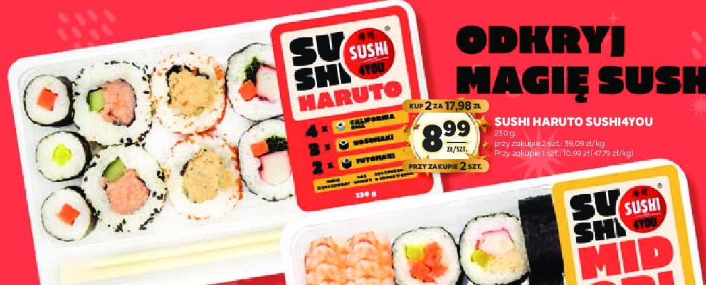 Sushi haruto Sushi 4you promocja w Stokrotka