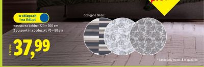 Pościel z mikrowłókna satynowego 220x200cm + 2x70x80cm promocja w Lidl