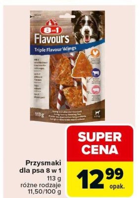 Przysmaki dla psa 8 w 1 Flavours Triple Flavour Wings różne rodzaje promocja w Carrefour Market