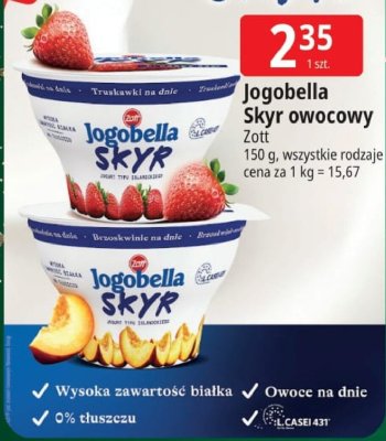 Jogurt Jogobella Skyr owocowy promocja w Leclerc