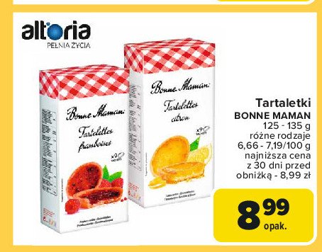 Tartaletki z nadzieniem cytrynowym Bonne maman promocja