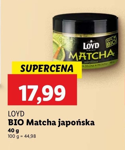 Herbata matcha Loyd tea the magic experience promocja w Lidl