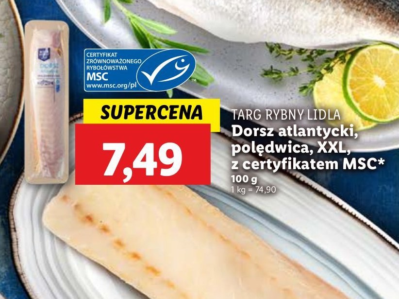 Dorsz atlantycki filet xxl Rybny targ lidla promocja w Lidl