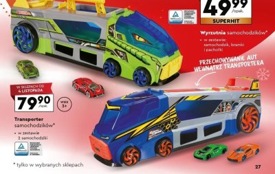 Transporter samochodzików, różne rodzaje promocja w Biedronka