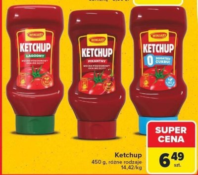 Ketchup Winiary 450 g, różne rodzaje promocja w Carrefour