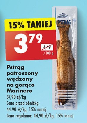 Pstrąg patroszony wędzony na gorąco Marinero promocja