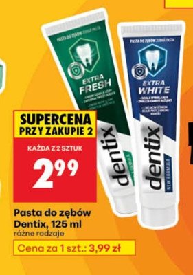 Pasta do zębów Dentix, 125 ml różne rodzaje promocja w Biedronka