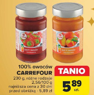 Dżem truskawkowy 100% z owoców Carrefour extra promocja w Carrefour Market