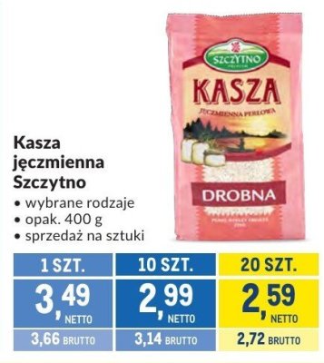 Kasza jęczmienna Szczytno promocja w Makro