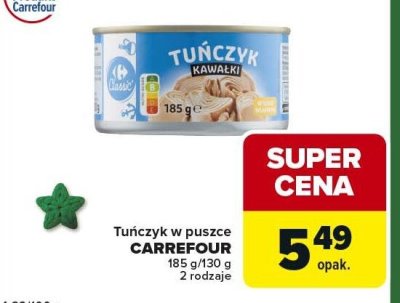 Tuńczyk w puszce kawałki Carrefour 185 g promocja w Globi