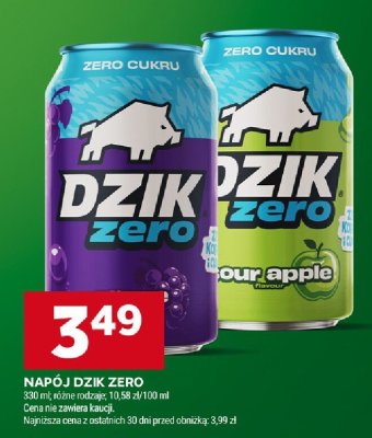 Napój Dzik Zero promocja w Stokrotka