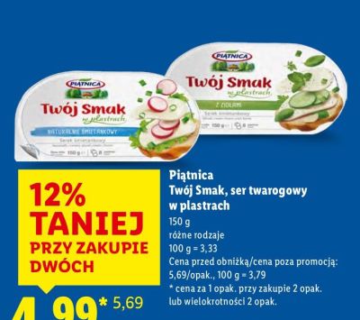 Ser twarogowy Twój Smak w plastrach, różne rodzaje promocja w Lidl