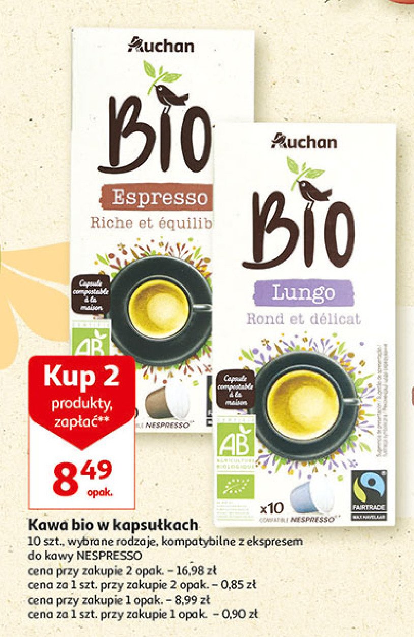 Kawa lungo Auchan bio promocja