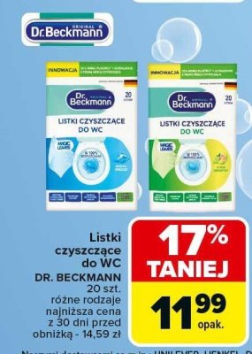 Listki czyszczące do WC Dr. Beckmann 20szt. promocja w Carrefour