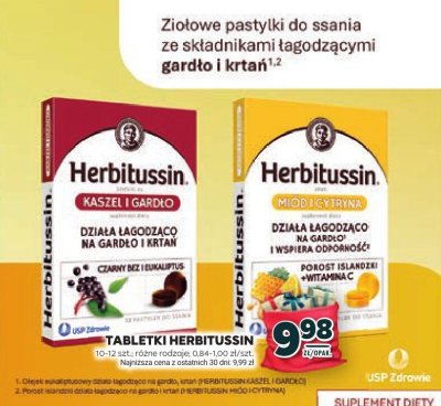 Tabletki Herbitussin Kaszel i Gardło promocja w Stokrotka
