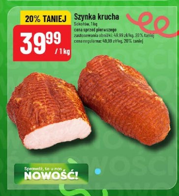 Szynka krucha Sokolow promocja w POLOmarket