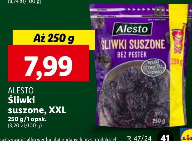 Śliwki suszone Alesto promocja