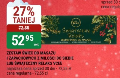 Zestaw świec do masażu i zapachowych z miłości do siebie lub świąteczny relaks Vcee promocja w bi1