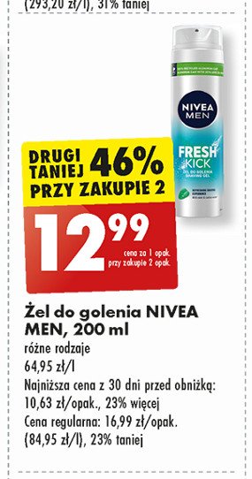 Żel do golenia Nivea men fresh kick promocja