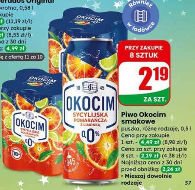 Piwo Okocim smakowe puszka różne rodzaje 0,5 l promocja w Dino