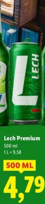 Piwo Lech Premium 500 ml promocja w Lidl