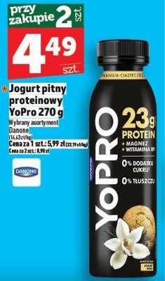 Jogurt pitny proteinowy YoPro 270 g Wybrane asortymenty Danone promocja w TOPAZ