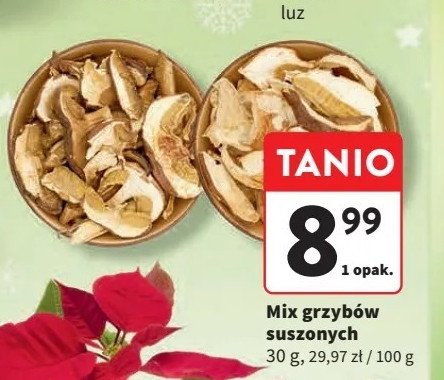 Grzyby suszone promocja