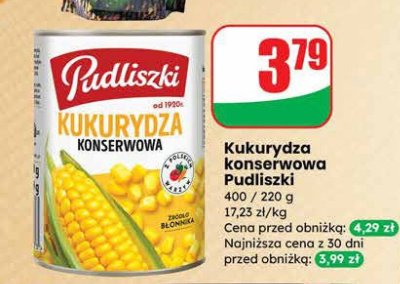 Kukurydza konserwowa Pudliszki promocja w Dino