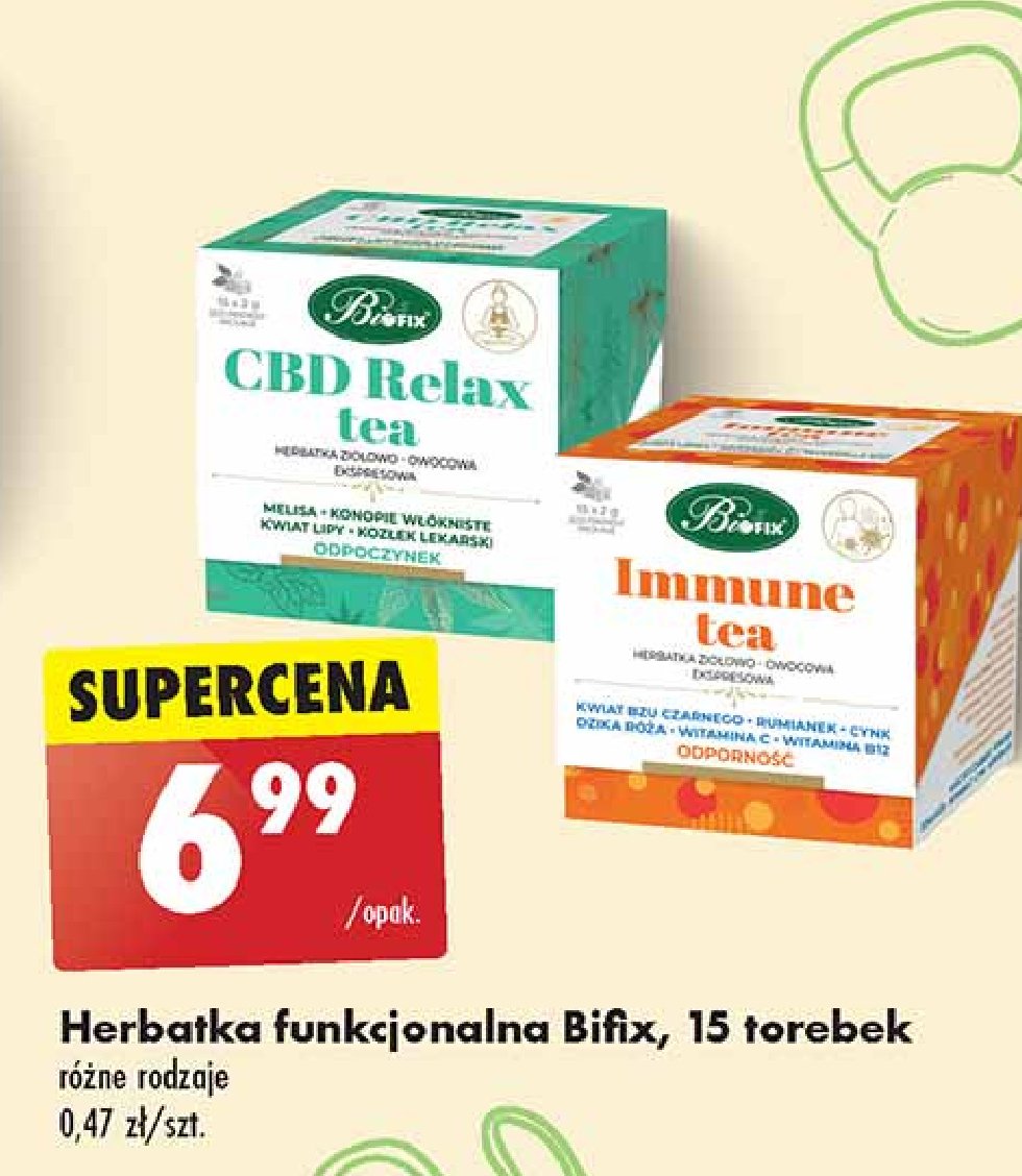 Herbatka cbd relax Bifix promocja w Biedronka