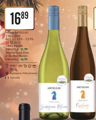 Wino Artellio Sauvignon Blanc promocja w Dino