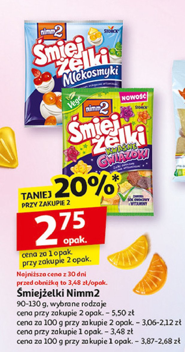 Żelki gwiazdki NIMM2 ŚMIEJŻELKI KWAŚNE promocja w Auchan