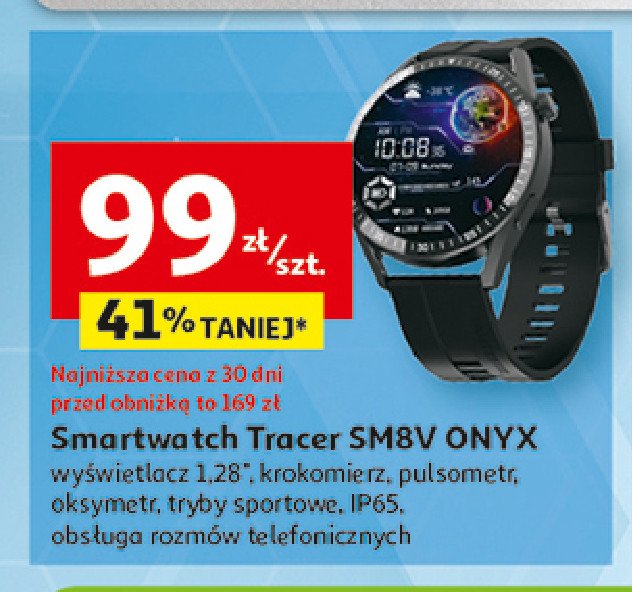 Smartwatch sm8v onyx Tracer promocja