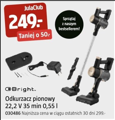 Odkurzacz pionowy Bright 22,2 V 35 min 0,55 l promocja w Jula