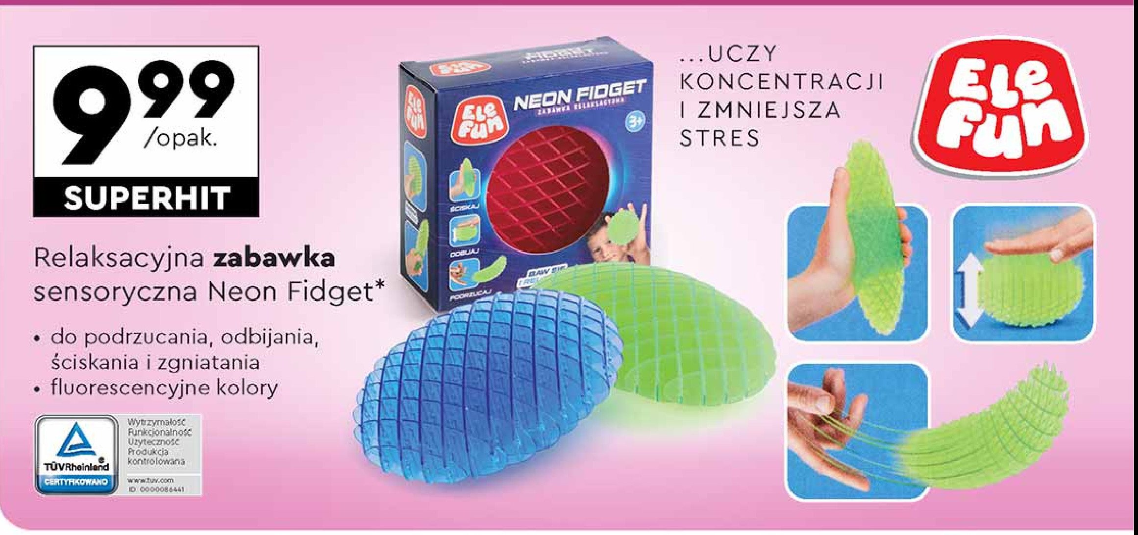 Zabawka neon fidget Elefun promocja