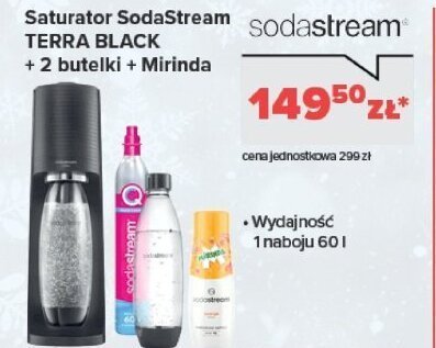 Saturator TERRA BLACK + 2 butelki + Mirinda promocja w NEONET