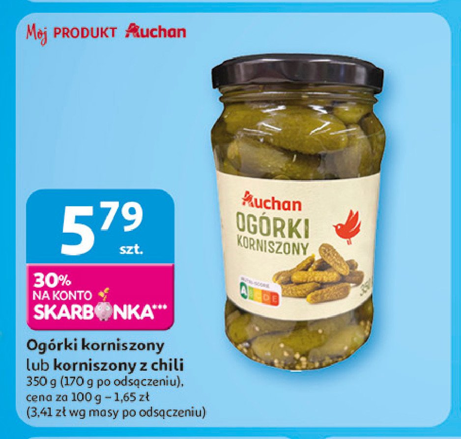Ogórki korniszony Auchan promocja w Auchan