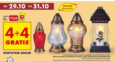 Znicze - wszystkie rodzaje 4+4 gratis promocja w Biedronka