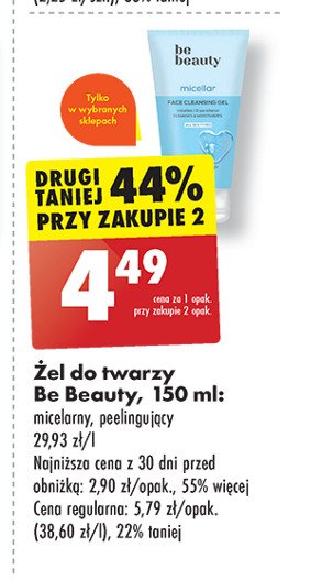 Żel do mycia twarzy peelingujący Be beauty Be beauty care promocja