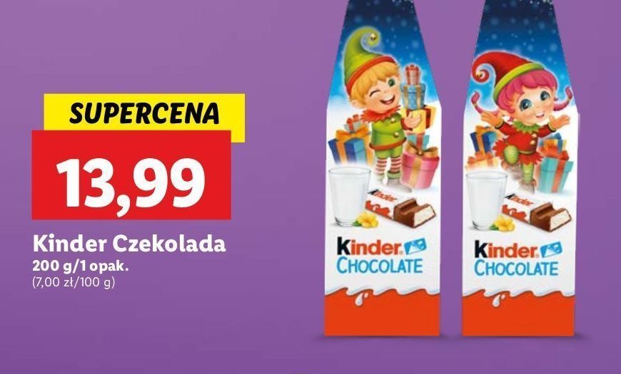 Czekoladki świąteczne Kinder chocolate promocja