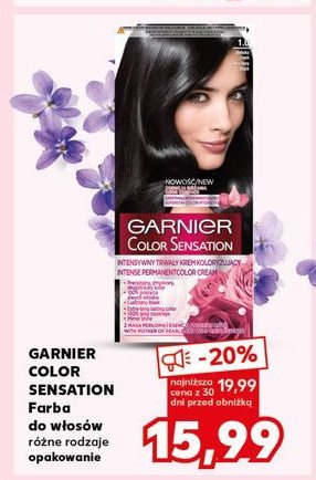 Farba do włosów 1.0 głęboka onyksowa czerń Garnier color senstation promocja