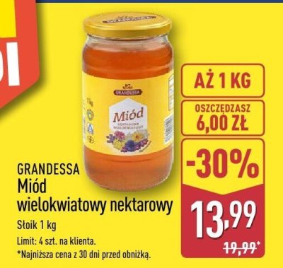 Miód wielokwiatowy nektarowy 1 kg promocja w Aldi