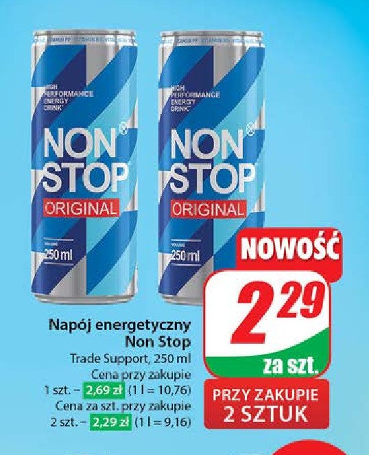Napoj energetyczny original NON STOP promocja w Dino